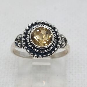 Ring sterling silver 925 citrine size 7‎